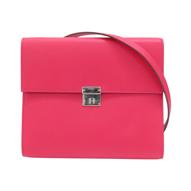 極致粉 Epsom牛皮 Clic 16 銀扣 肩背包 D刻【HERMES 愛馬仕】-0