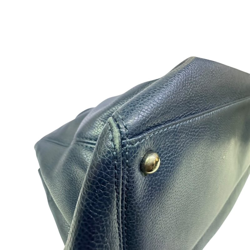 【美收精品】CHANEL 寶藍色皮革肩背包 4-504-7