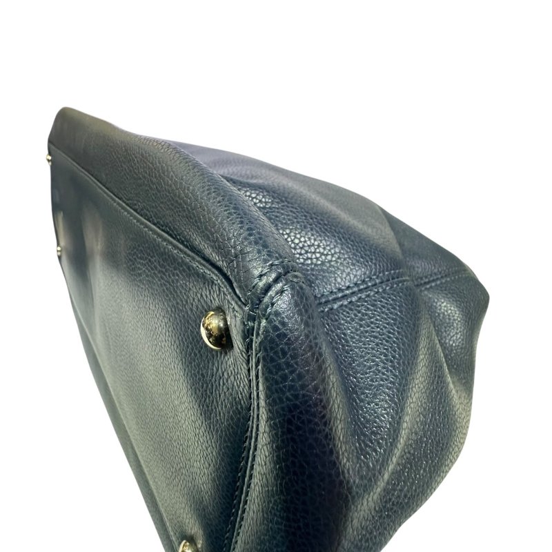 【美收精品】CHANEL 寶藍色皮革肩背包 4-504-8