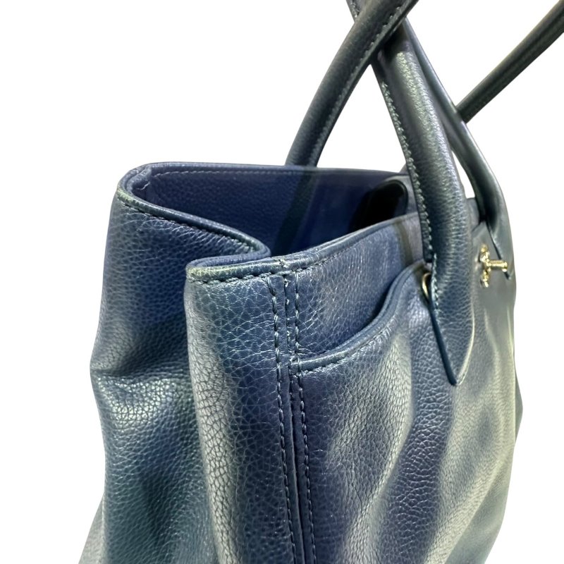 【美收精品】CHANEL 寶藍色皮革肩背包 4-504-10