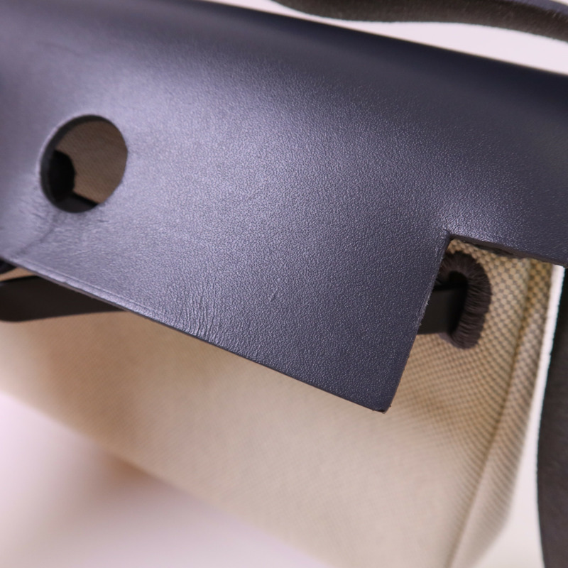 HERMES 帆布Mini Herbag銀扣肩背袋Ardoise-14