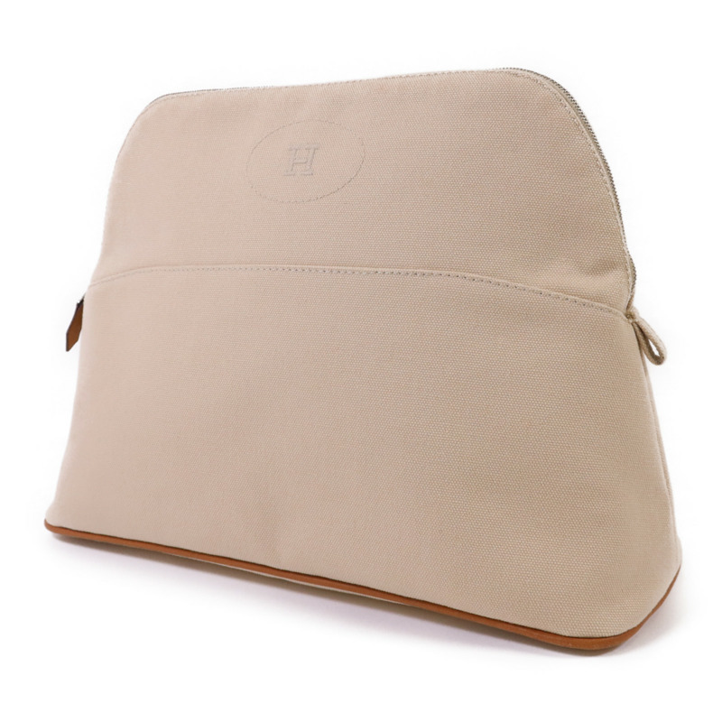 HERMES 棉布Bolide Pouch銀扣小袋-2