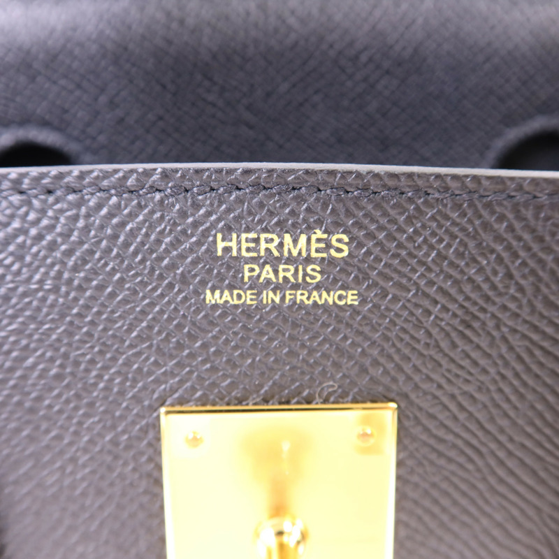 HERMES Epsom皮革Birkin 30金扣手挽袋Noir-6