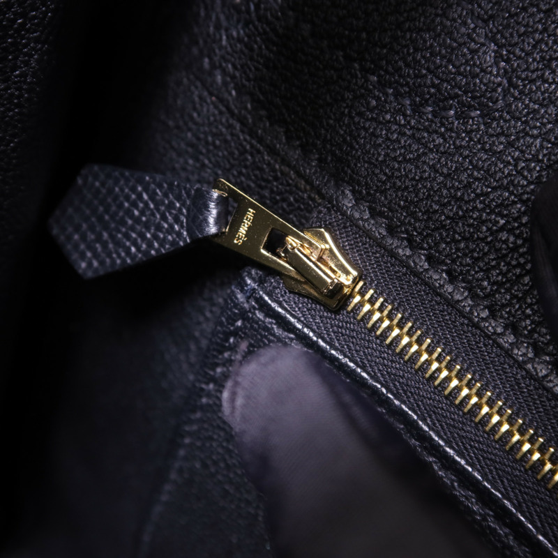 HERMES Epsom皮革Birkin 30金扣手挽袋Noir-9
