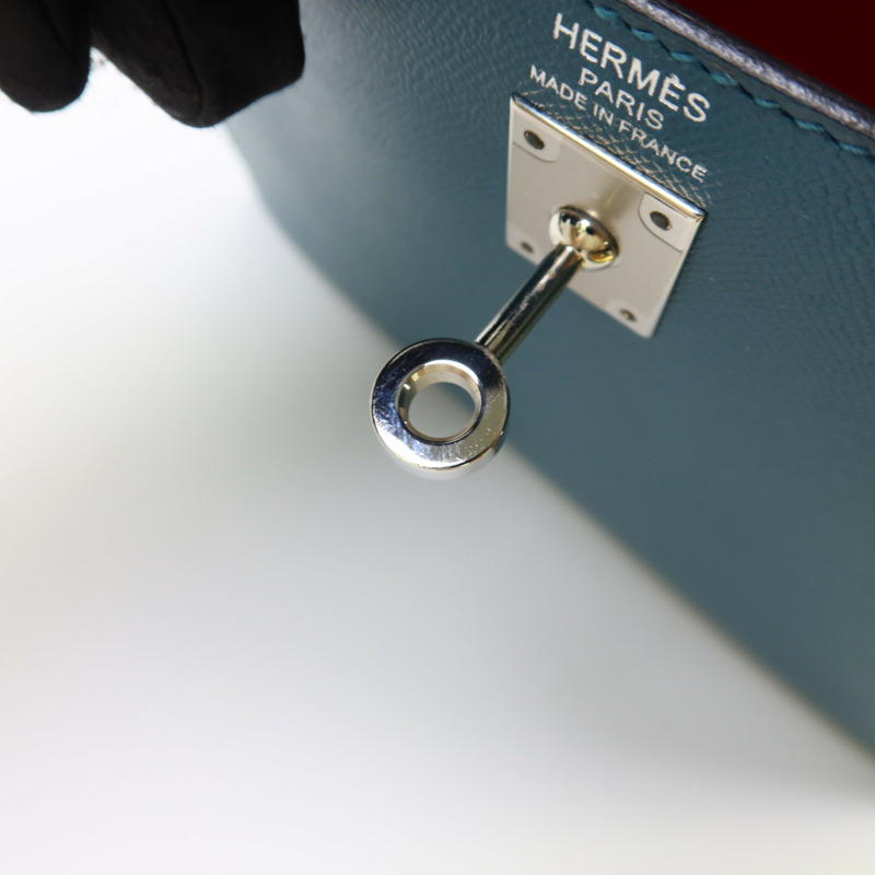 HERMES Madame皮革Kelly 25銀扣手挽肩背兩用袋-11