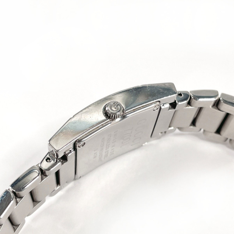 GUCCI 7700L 不鏽鋼/不鏽鋼腕錶，銀色，石英機芯，白色錶盤，女士款-7