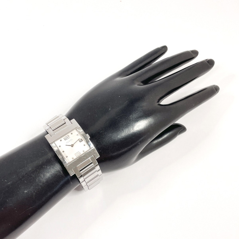 GUCCI 7700L 不鏽鋼/不鏽鋼腕錶，銀色，石英機芯，白色錶盤，女士款-10