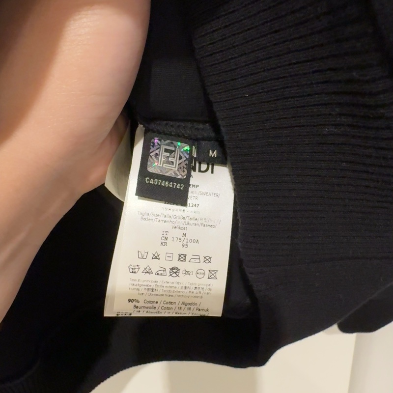 FENDI芬迪字母印花休閒圓領長袖衛衣 男款 黑色-2