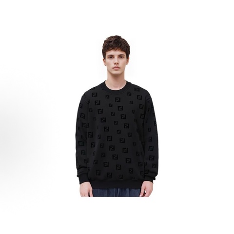 FENDI芬迪字母印花休閒圓領長袖衛衣 男款 黑色