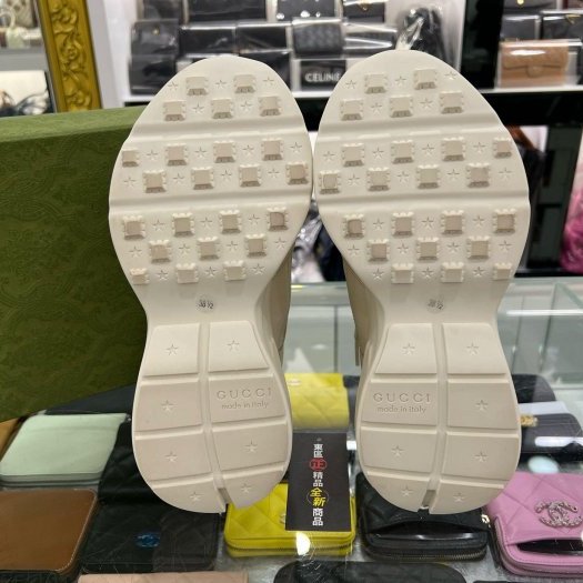 東區正精品㊣GUCCI 703809 全新彩色LOGO亮粉老爹鞋 38.5號 RZ6057-3