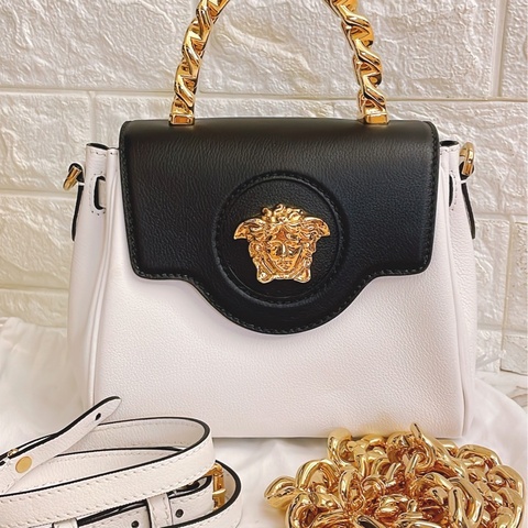 聖誕分享近新閒置平台最低價✨ 范思哲versac 凡賽斯La Medusa top handle 梅杜莎女王頭女王包熊貓配色