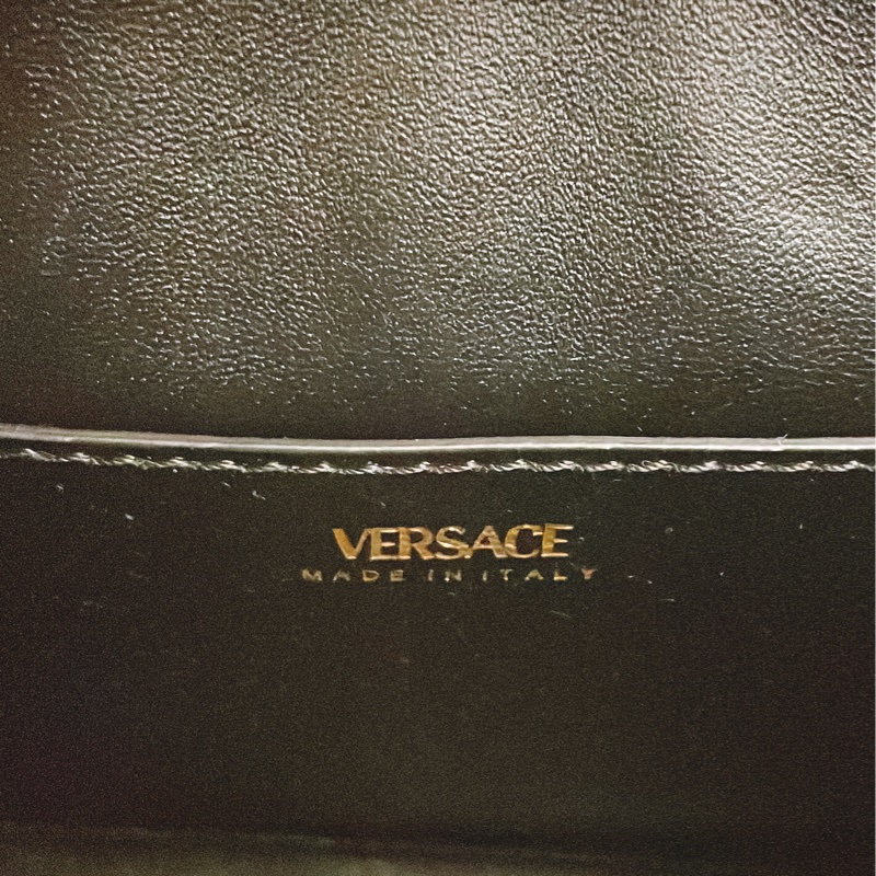 近新閒置平台最低價✨ 范思哲versac 凡賽斯La Medusa top handle 梅杜莎女王頭女王包熊貓配色-13