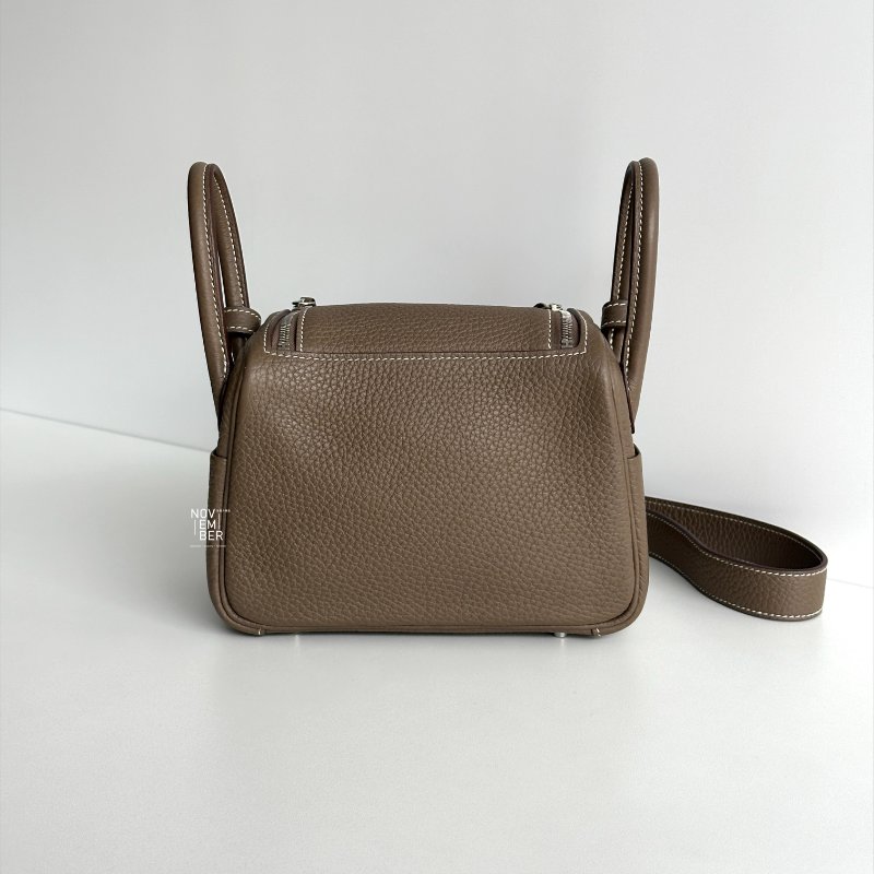 99新🆕 Hermès 愛馬仕 Lindy Mini 大象灰銀釦 二代-7