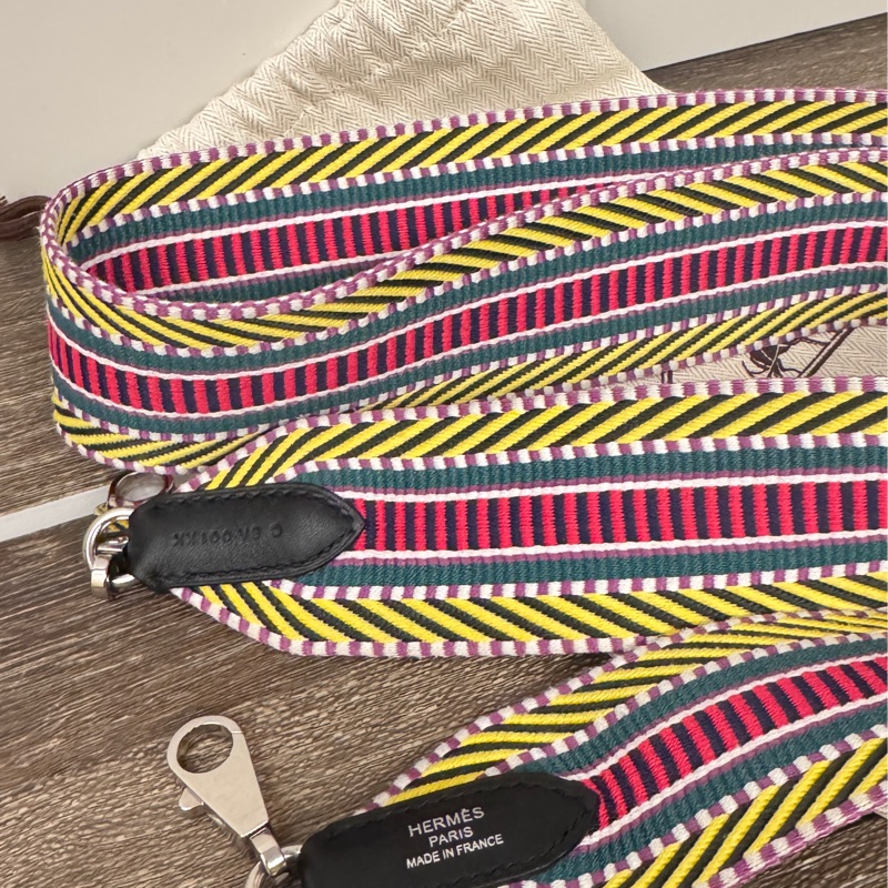 Hermes 愛馬仕 彩色編織背帶 九五新 銀扣 105分分-8