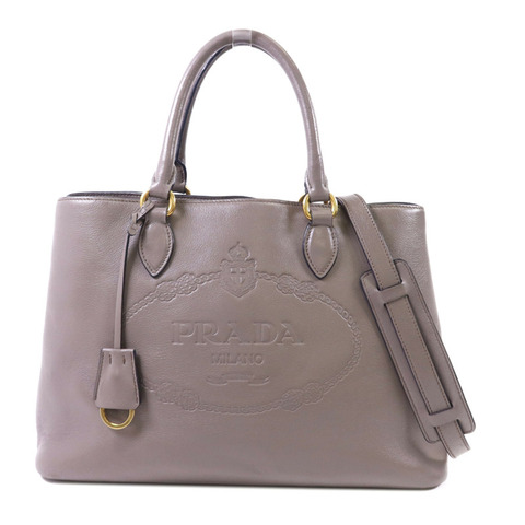 PRADA 牛皮皮革2 Way Shoulder Bag金扣手挽肩背兩用袋