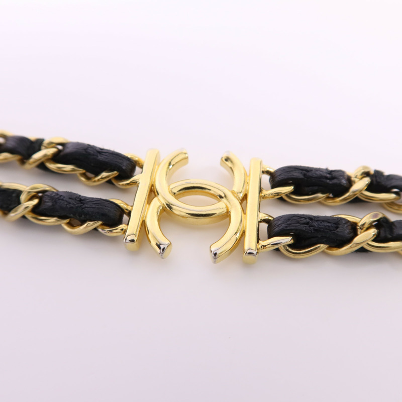 CHANEL 羊皮皮革Chain Shoulder Bag金扣鏈帶肩背袋-9