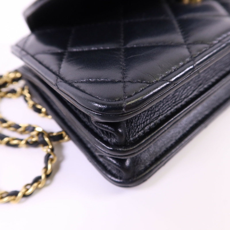 CHANEL 羊皮皮革Chain Shoulder Bag金扣鏈帶肩背袋-15