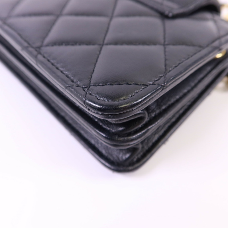 CHANEL 羊皮皮革Chain Shoulder Bag金扣鏈帶肩背袋-16