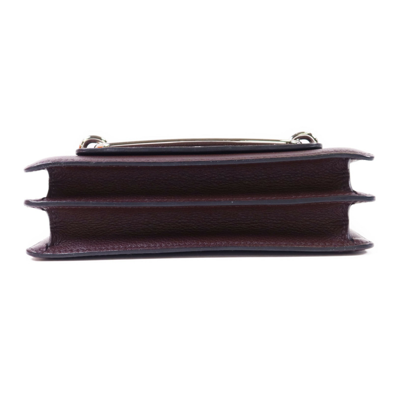 HERMES Evercolor皮革Roulis Mini銀扣肩背袋Rouge Sellier-3