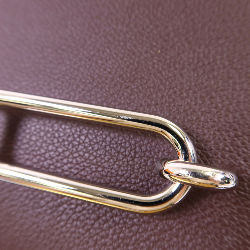 HERMES Evercolor皮革Roulis Mini銀扣肩背袋Rouge Sellier-10