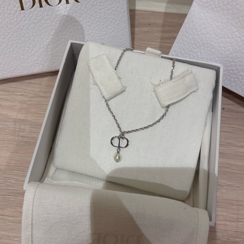 Dior Petit cd 銀色珍珠項鍊-2