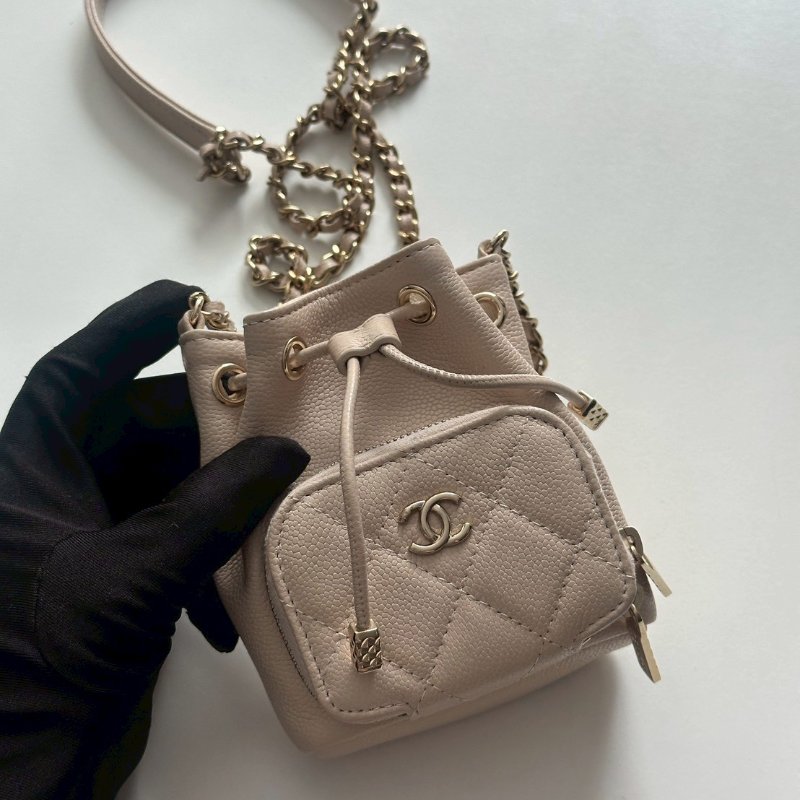 98🫰🏻Chanel 奶茶mini鍊條小水桶-16