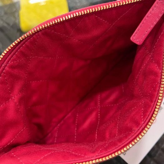 東區正精品㊣CHANEL 22 BAG AS3260 香奈兒桃紅色全皮金字金幣金鍊肩背包購物袋包小款 RZ6069-3