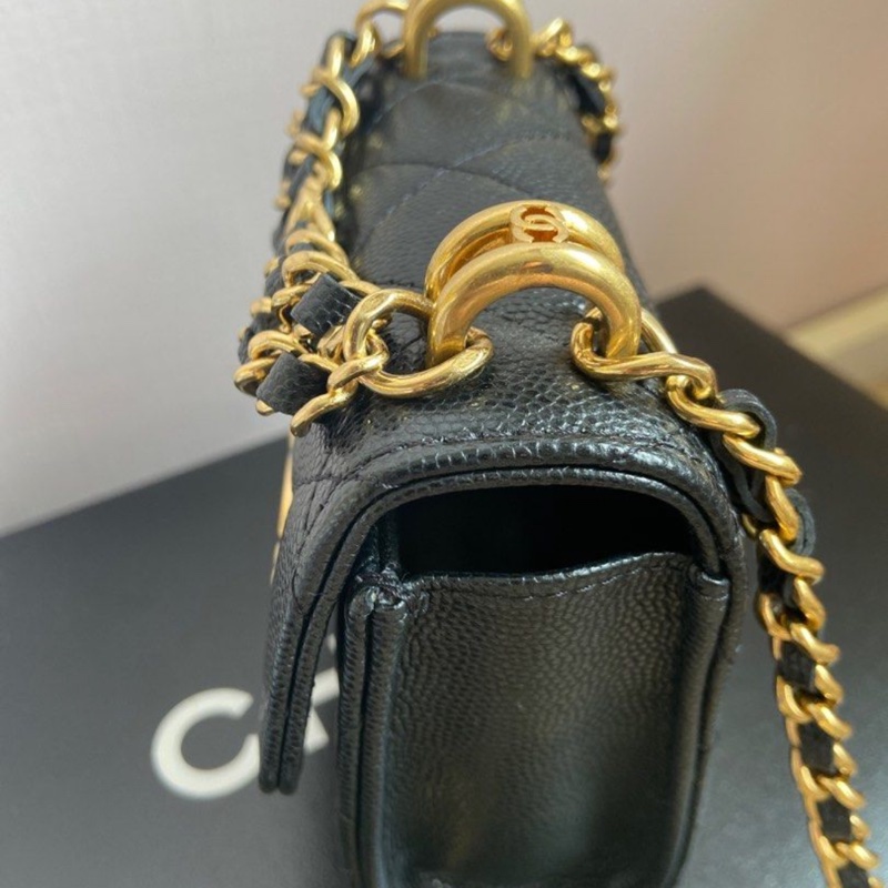 九成新22K荔枝黑金小廢包-3