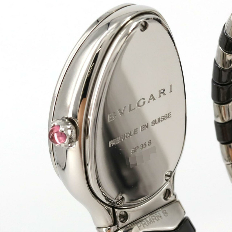 寶格麗 Serpenti Spiga D 手環（小號）SP35S SP35BSDBCSD1.1T 不鏽鋼石英錶-4