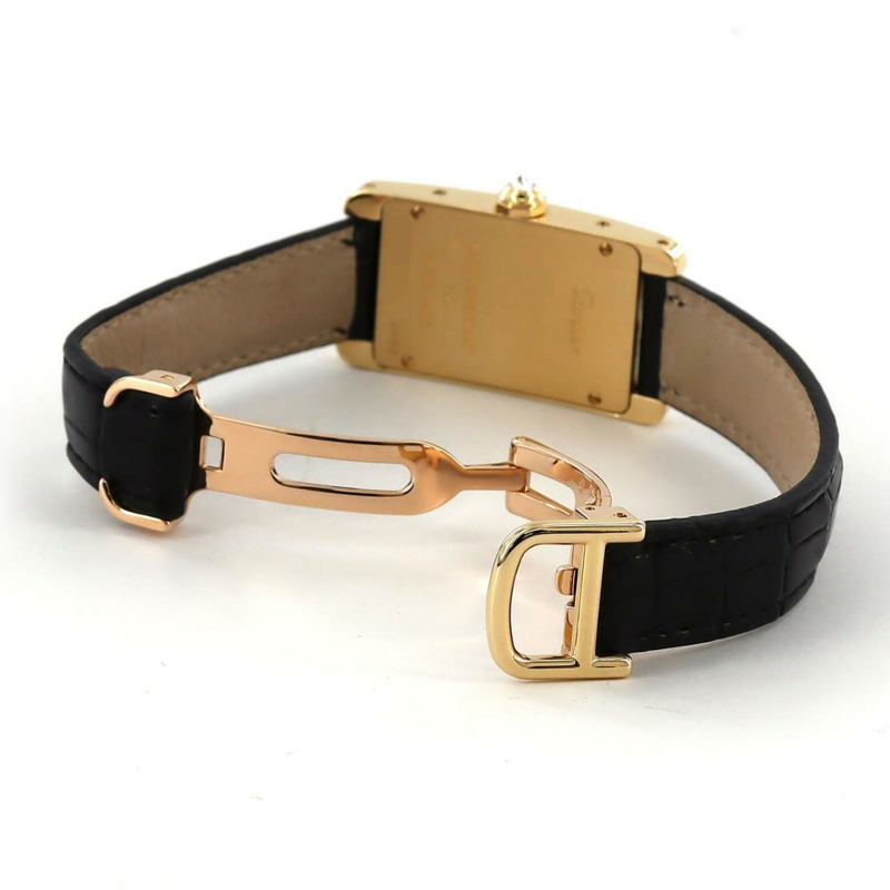 卡地亞 Tank Américaine SM 黃金十字 D WB707231 石英錶-6