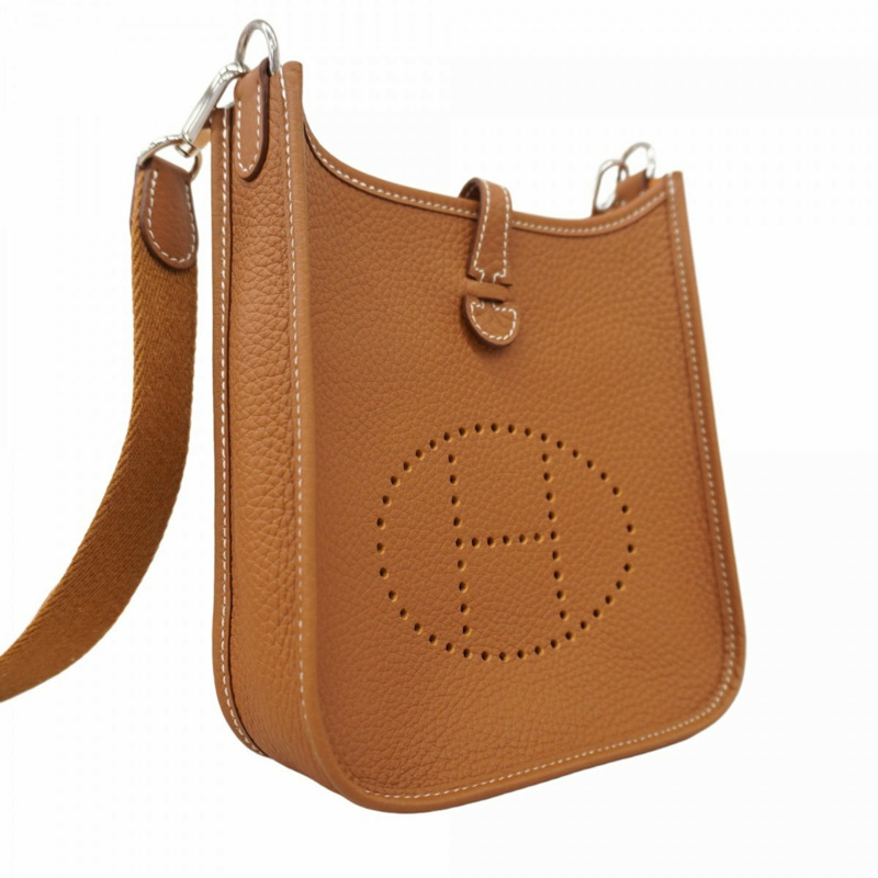 愛馬仕 Hermès Evelyn TPM Taurillon Clemence 女士單肩包,金色,K 字印記-1
