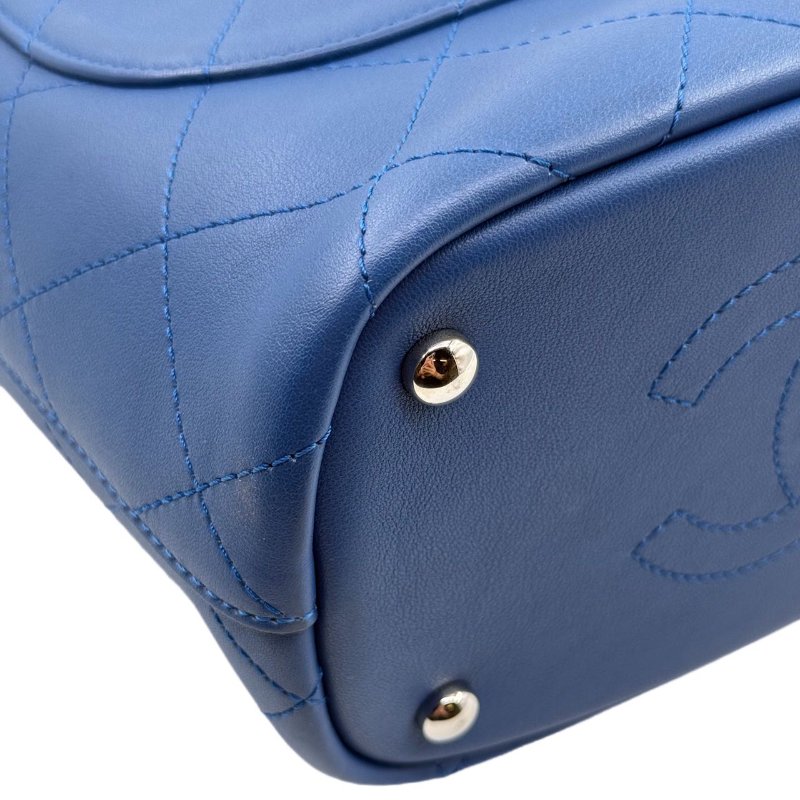 ［2246］香奈兒 Chanel Hippie 水桶包 深藍色 小牛皮 中號-13