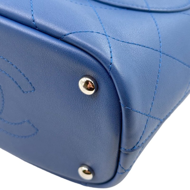 ［2246］香奈兒 Chanel Hippie 水桶包 深藍色 小牛皮 中號-14