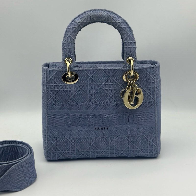 Dior迪奥戴妃五格蓝色藤格纹-0