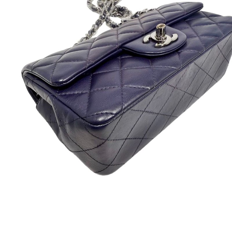 [2408] Chanel CF 紫色(羊皮) 大mini 斜挎包 銀扣-6