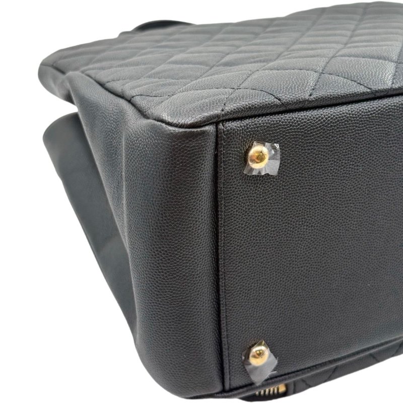 [ 2501 ] 香奈兒 Chanel 托特包（黑色）手提包 大號 荔枝皮 金扣-14