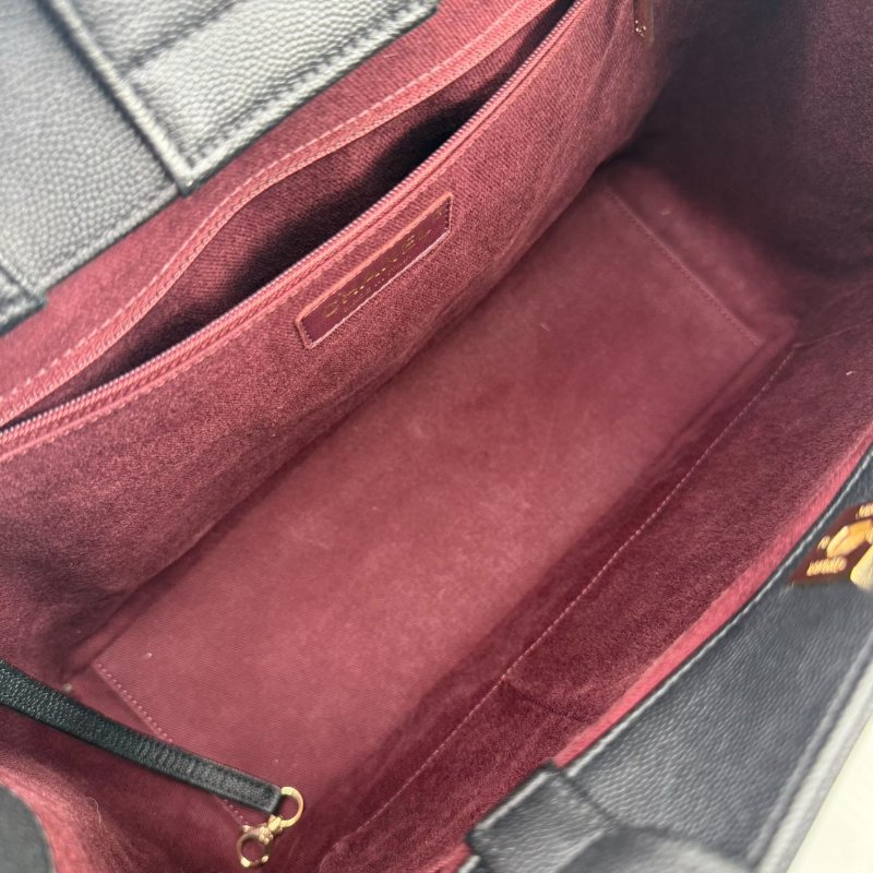 [ 2501 ] 香奈兒 Chanel 托特包（黑色）手提包 大號 荔枝皮 金扣-19