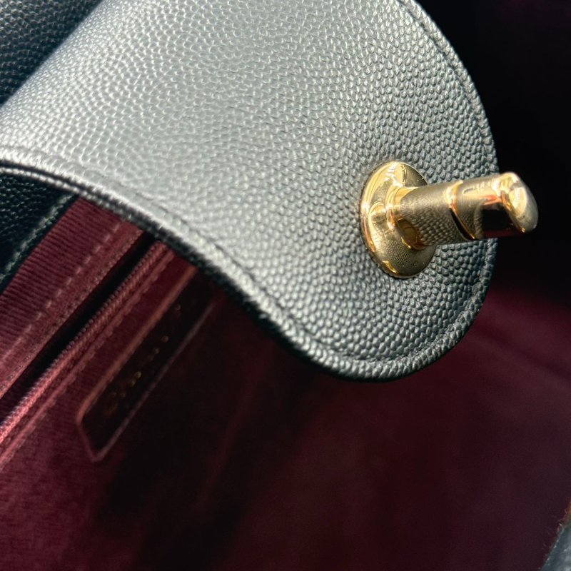 [ 2501 ] 香奈兒 Chanel 托特包（黑色）手提包 大號 荔枝皮 金扣-20