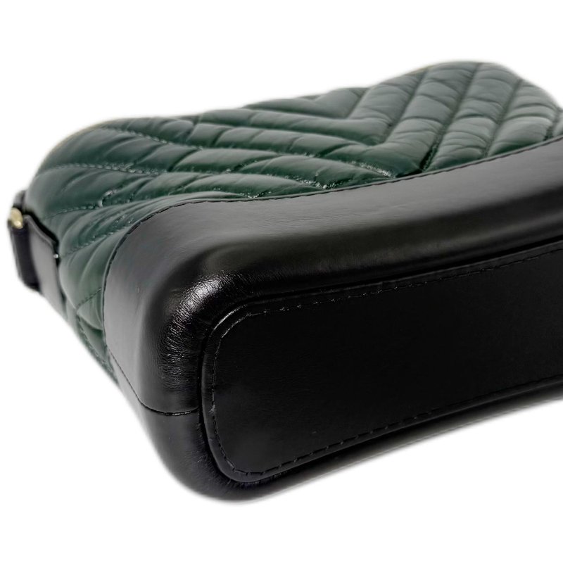 [ 2133］ 香奈兒 Chanel 流浪包 墨綠色 斜挎包 牛皮 小號-7