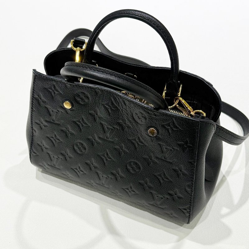 Louis Vuitton -  黑色牛皮壓紋蒙田包 BB-0