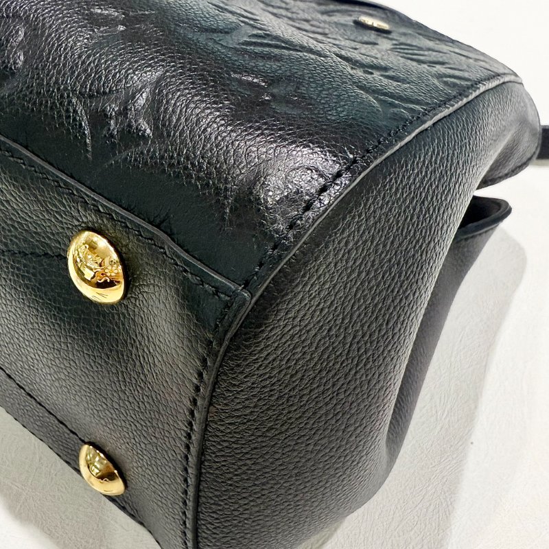 Louis Vuitton -  黑色牛皮壓紋蒙田包 BB-6