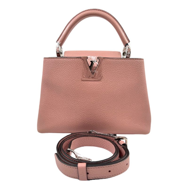 【2107】 路易威登 LV Capucines 粉色 牛皮手提/斜挎包 小號-5