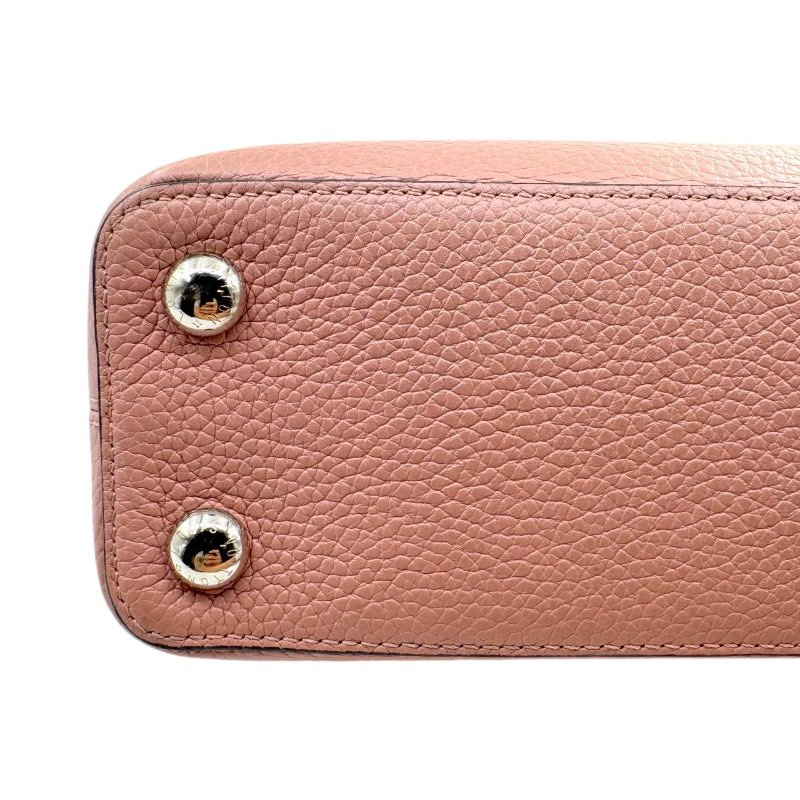 【2107】 路易威登 LV Capucines 粉色 牛皮手提/斜挎包 小號-8