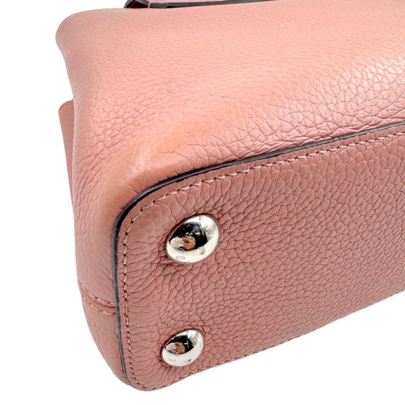 【2107】 路易威登 LV Capucines 粉色 牛皮手提/斜挎包 小號-10