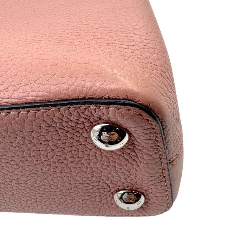 【2107】 路易威登 LV Capucines 粉色 牛皮手提/斜挎包 小號-11