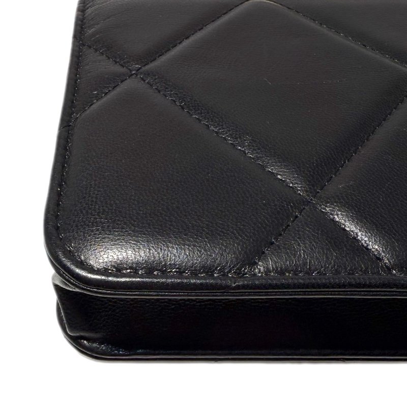 ［2537］香奈兒 Chanel 19 Bag 黑金色 羊皮 小號 金扣-11