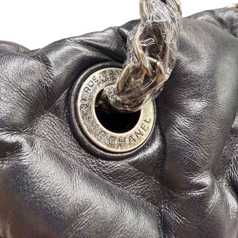 ［2416］香奈兒 Chanel 泡芙雙肩包 黑色 羊皮 小號-7