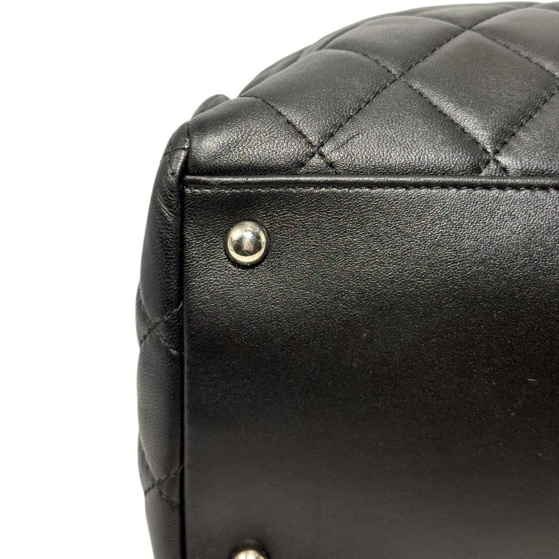 ［2038］香奈兒 Chanel 托特包 黑銀色 小牛皮 大號 銀扣-7