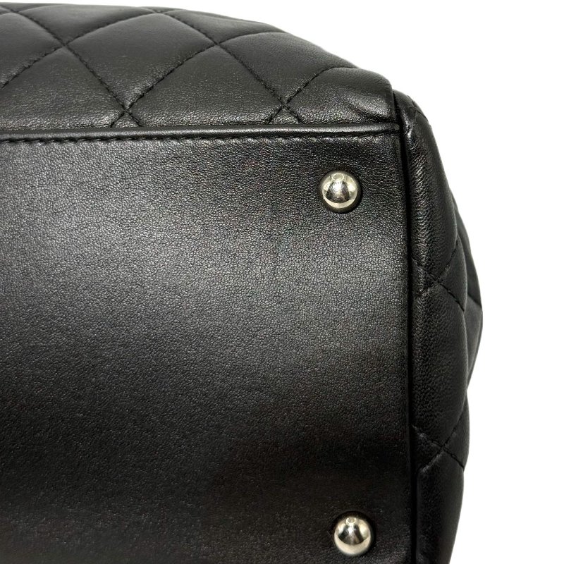 ［2038］香奈兒 Chanel 托特包 黑銀色 小牛皮 大號 銀扣-9