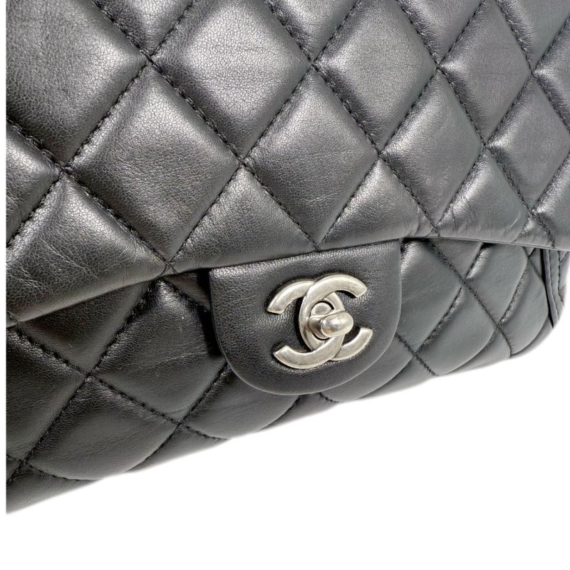 [2488] 香奈兒 Chanel CF 黑色(羊皮) 斜挎包 中號-5